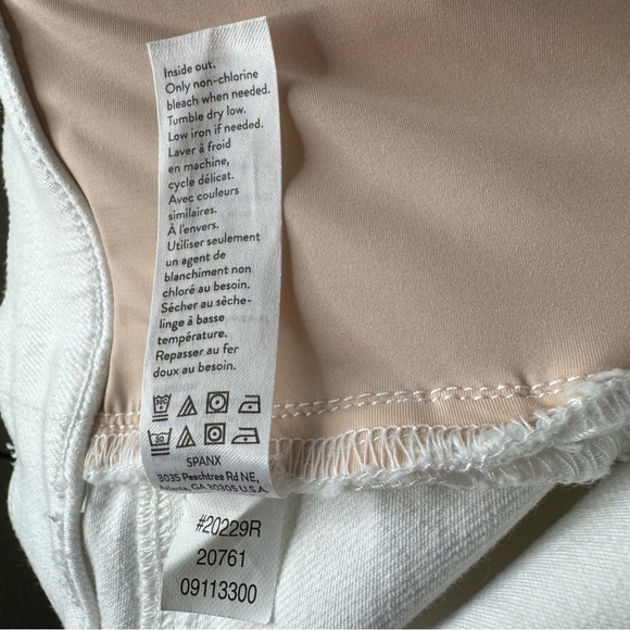 SPANX White Denim Distressed Skinny Jeans - Picture 4 of 8